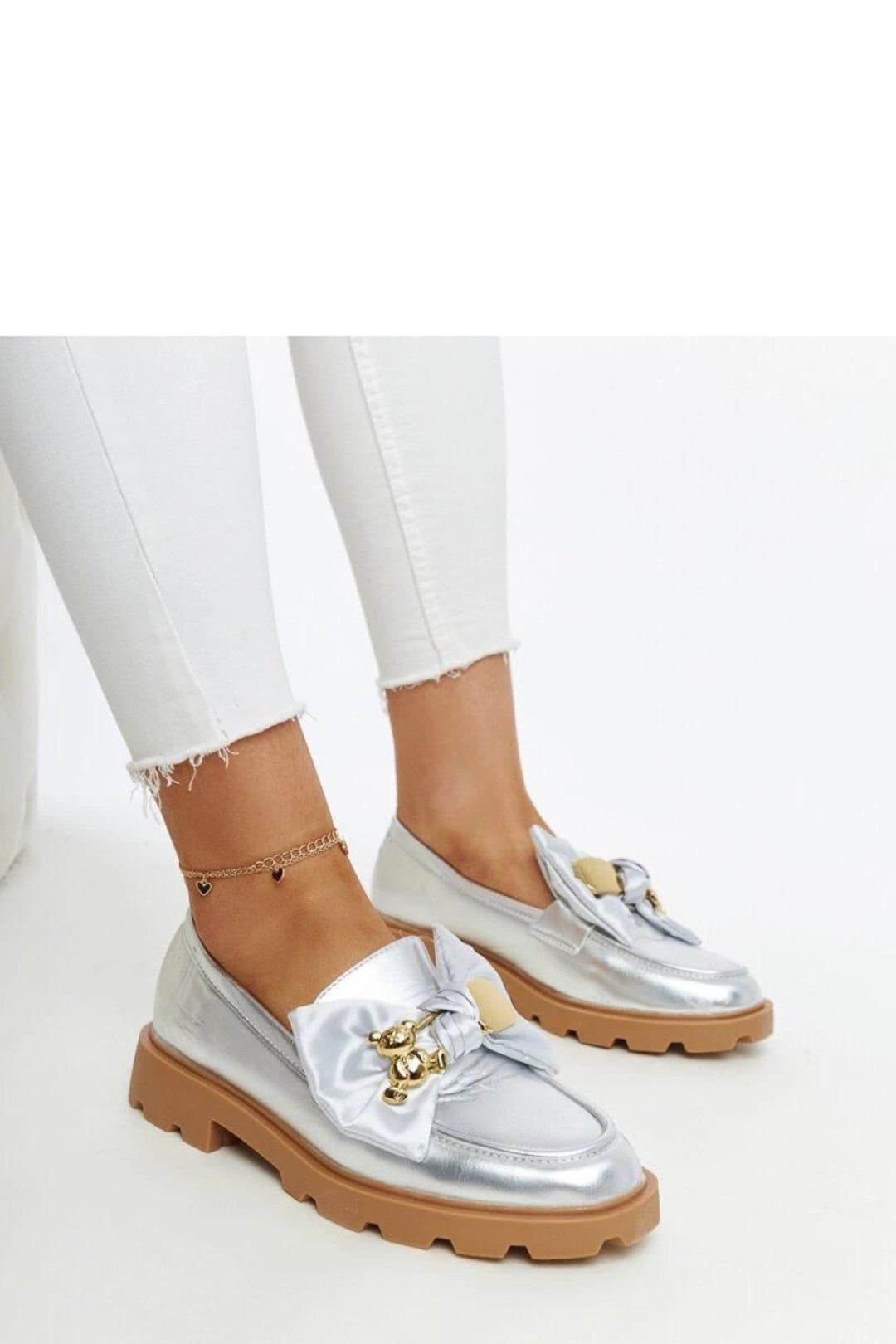 Love Lace Love Lace Silver Synthetic Moccasin Slip-On Shoes