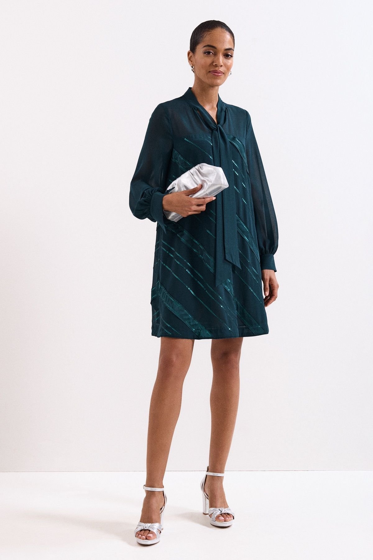 Phase Eight Phase Eight Women's Sonali Satin Dress in Turquoise - 3