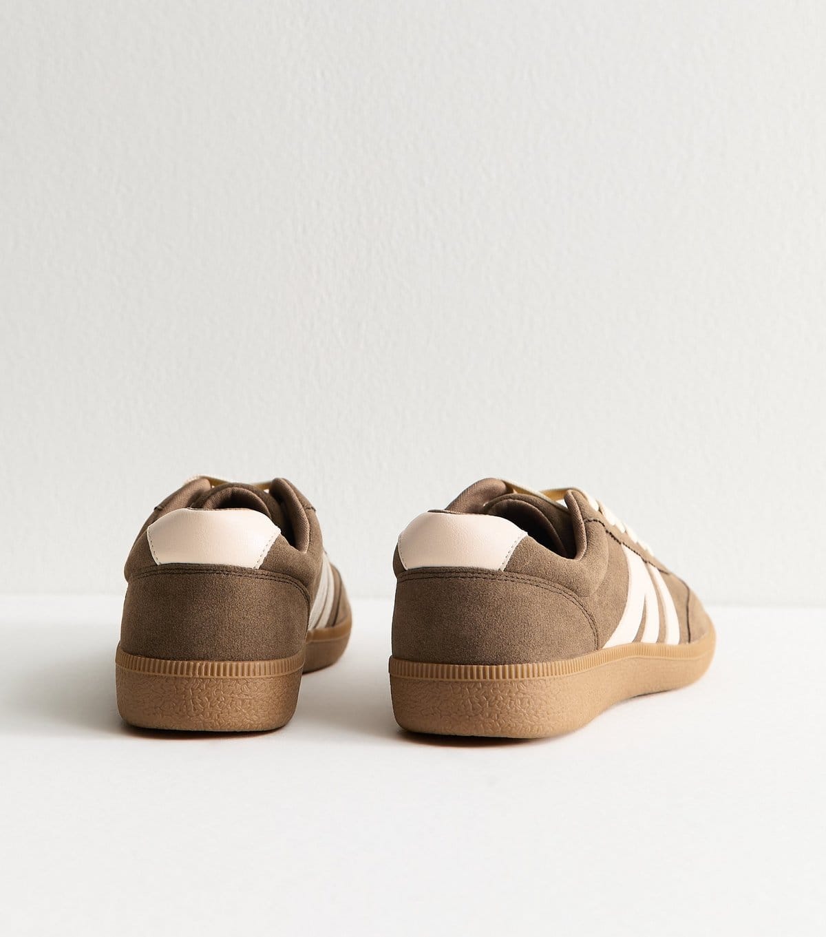 New Look Women's Brown Faux Suede Panelled Trainers Vegan New Look - 4