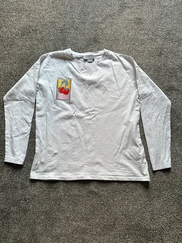 Never Fully Dressed White Long-Sleeve T-Shirt