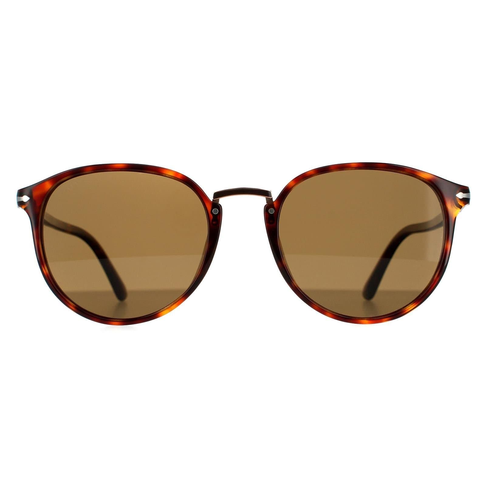 Persol Persol Men's Oval Havana Brown Polarised Sunglasses