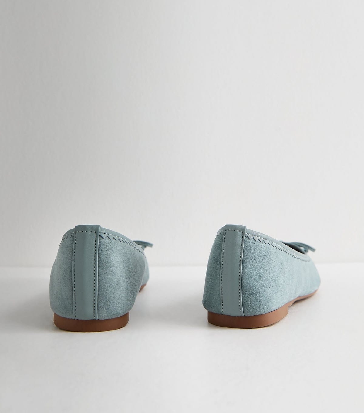 New Look Women's Light Blue Faux Suede Ballerina Pumps Vegan New Look - 4