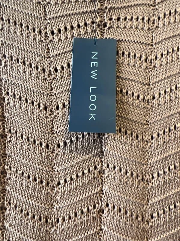 New Look New look - zig-zag crochet midi dress - size 08 - brown