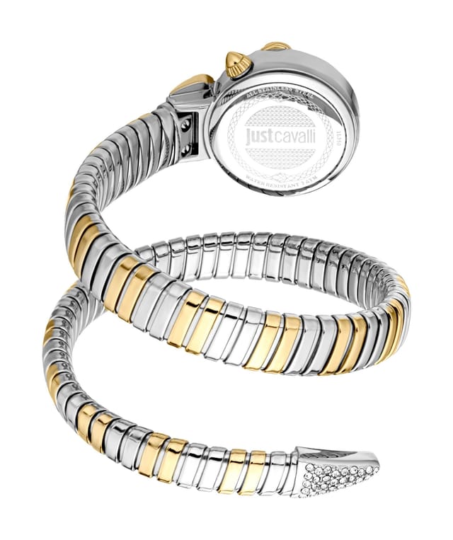 Just Cavalli Just Cavalli Women's Snake Watch, Two Tone Silver & Gold Color Diamond - 2