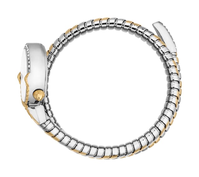 Just Cavalli Just Cavalli Women's Snake Watch, Two Tone Silver & Gold Color Diamond - 3