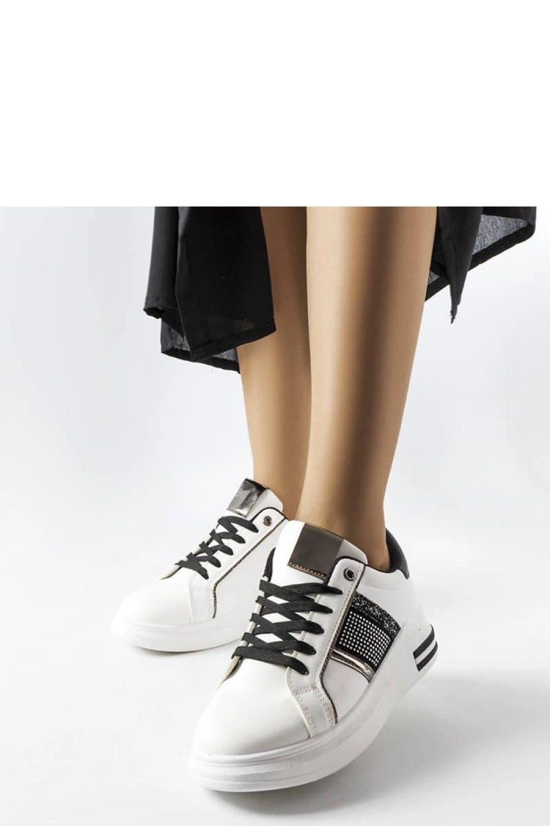 Love Lace Love Lace Women's Sport Sneakers with Zircon Embellishments & Rubber Sole in White