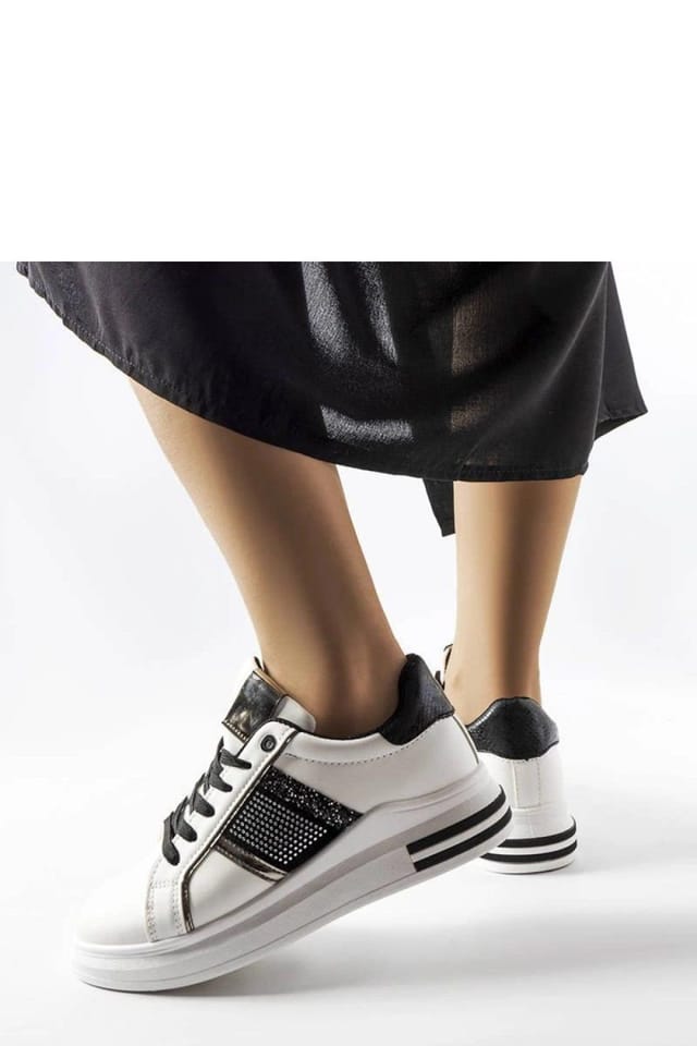 Love Lace Love Lace Women's Sport Sneakers with Zircon Embellishments & Rubber Sole in White - 3