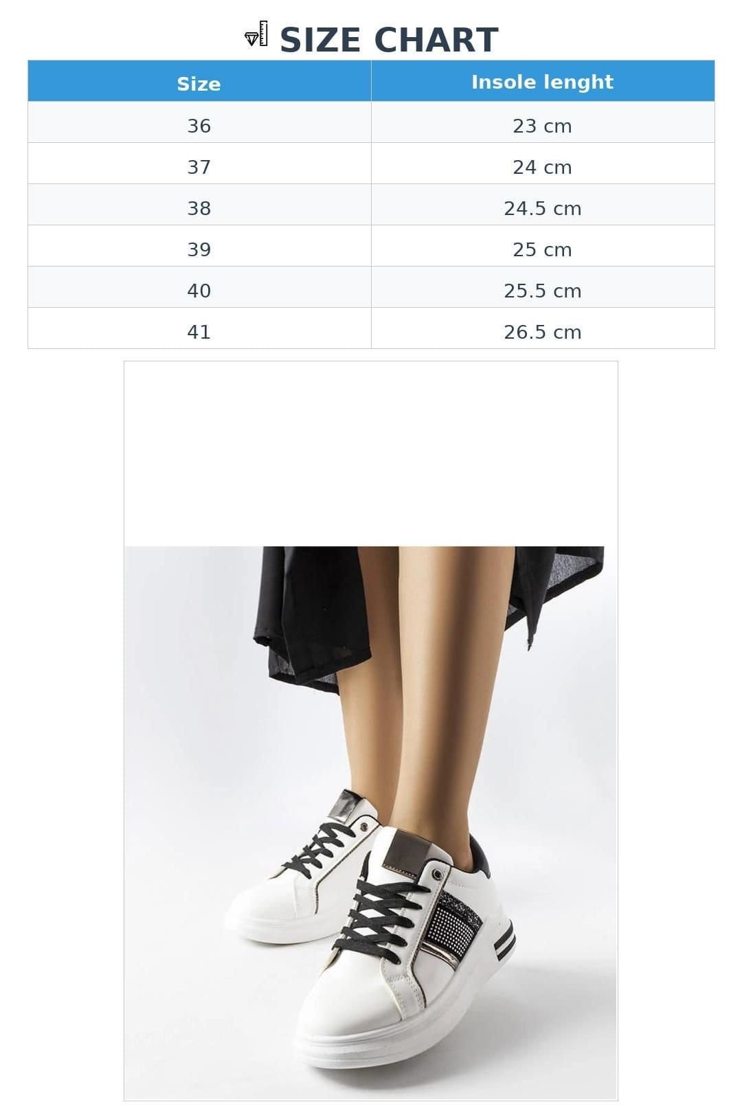 Love Lace Love Lace Women's Sport Sneakers with Zircon Embellishments & Rubber Sole in White - 4