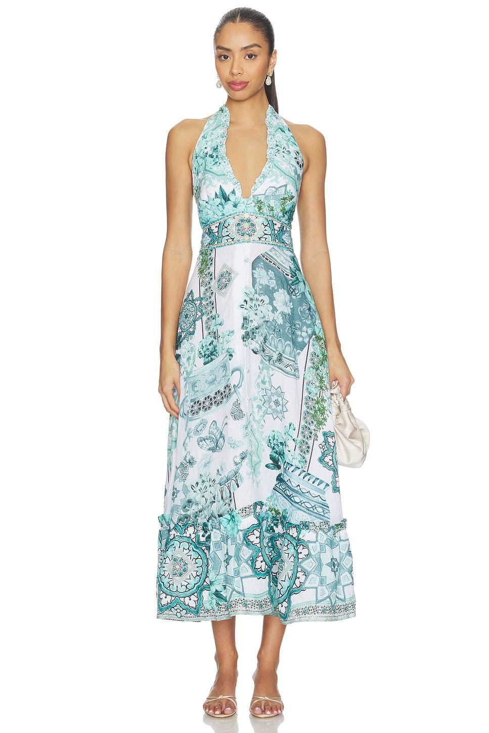 revolve Ruffle Neck Halter Dress