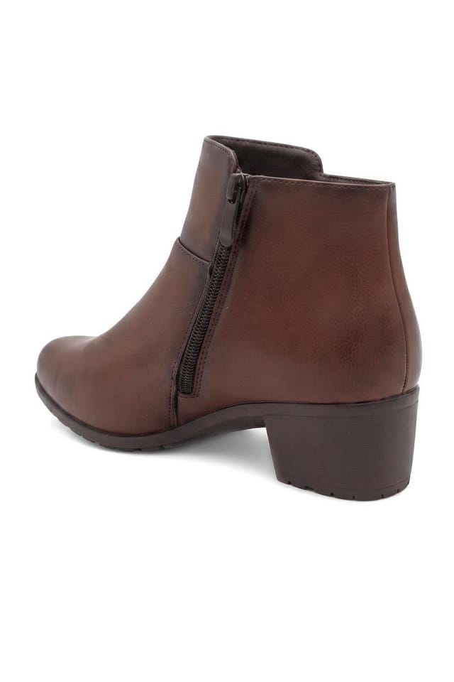 Pavers Pavers Women's Wide Fit Zip Fasten Block Heel Ankle Boots in Brown - 3
