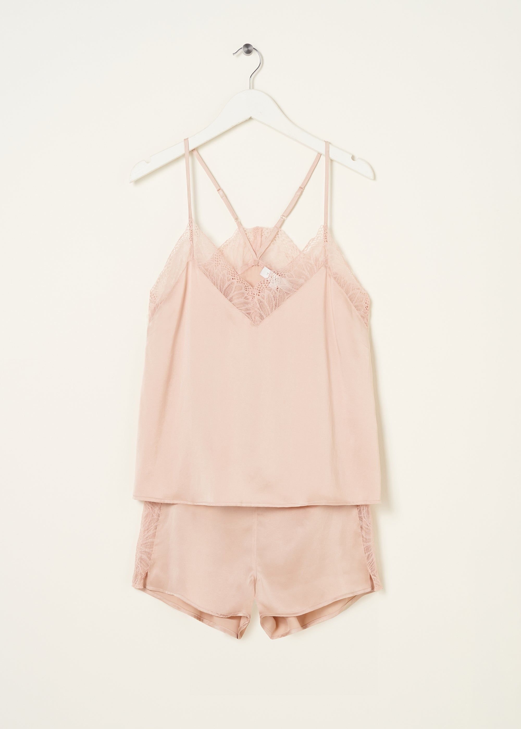 Truly Truly Women's Isabel Silk Cami & Shorts Set in Baby Pink - 2