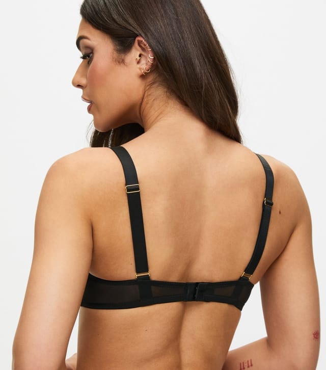 Ann Summers Women's Black Lace Buckle Detail Plunge Bra Ann Summers New Look - 3