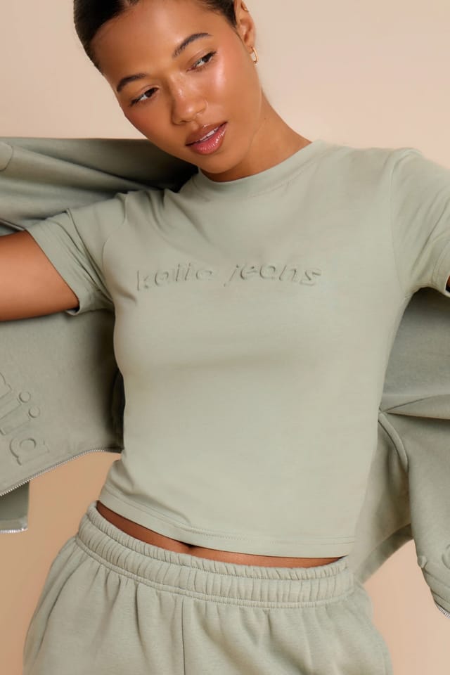 Kaiia Kaiia Embossed Baby Tee Eucalyptus - 2