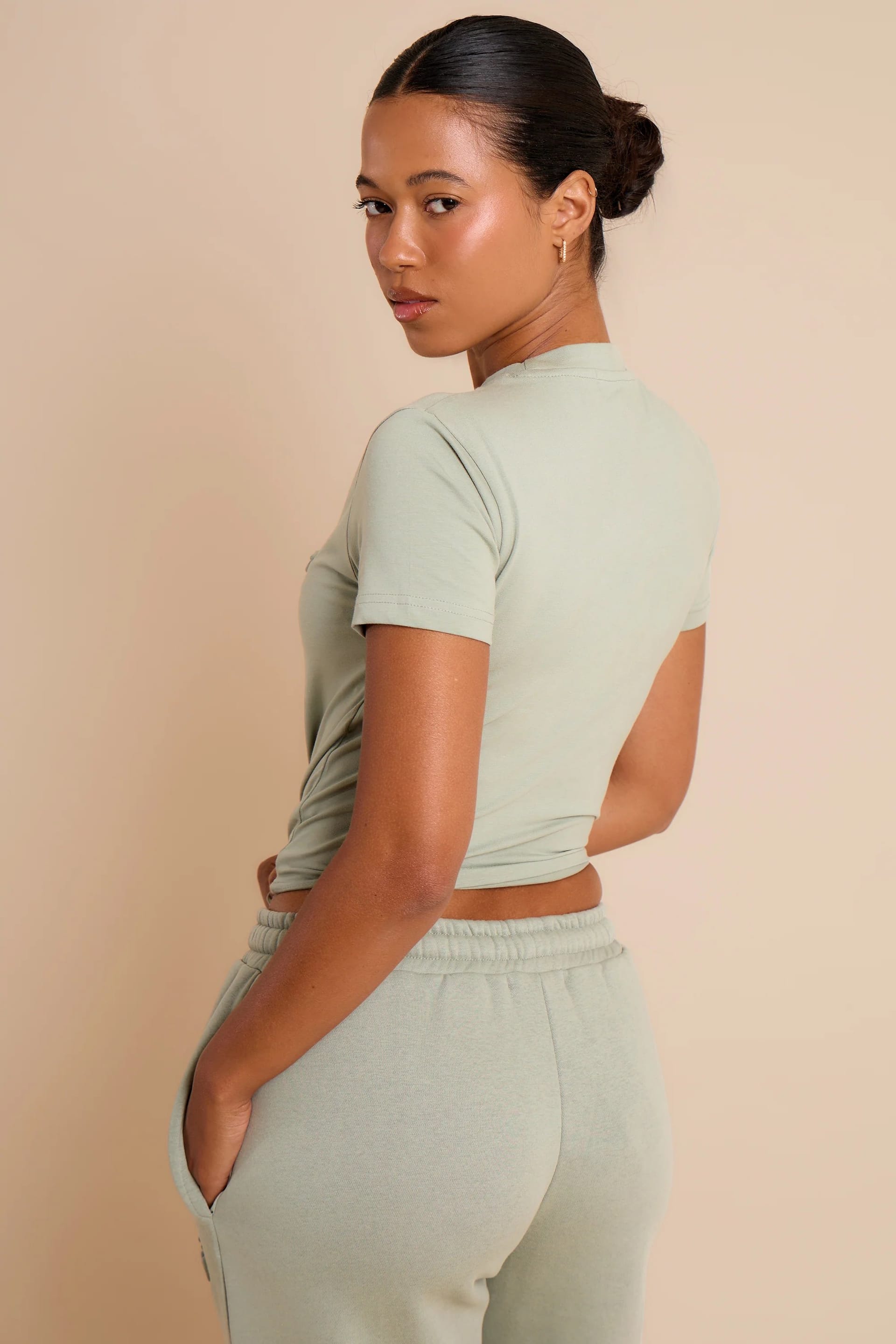 Kaiia Kaiia Embossed Baby Tee Eucalyptus - 4