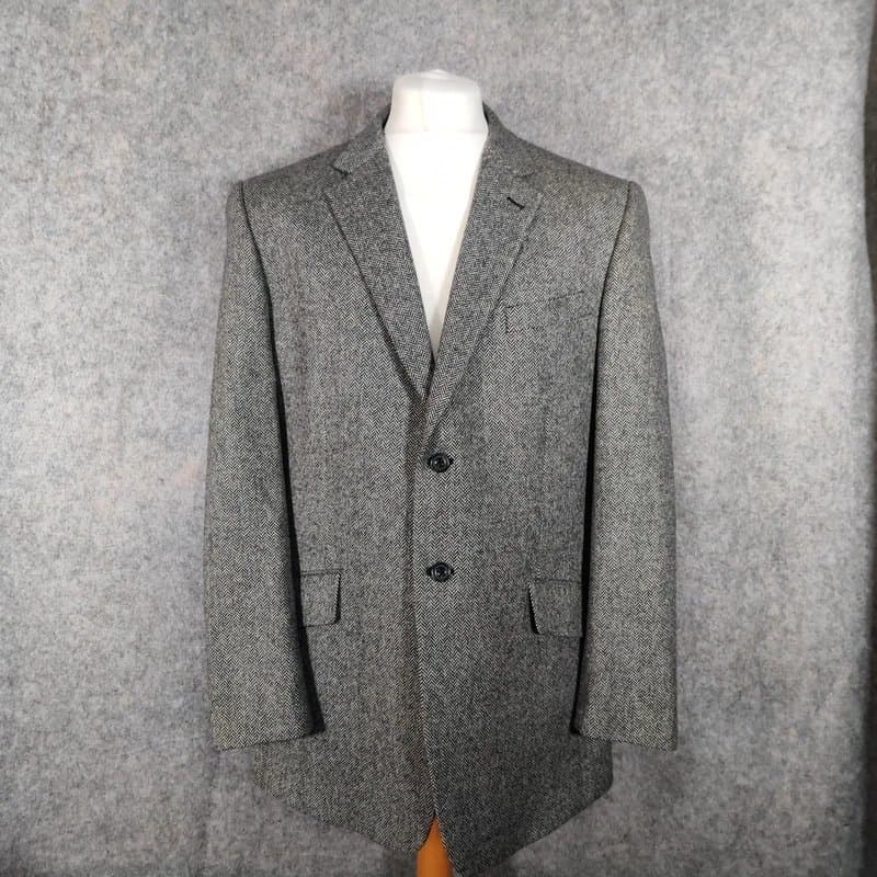 Brook Taverner Brook Taverner Moon Tweed Jacket Size 44R Grey Herringbone Country Hacking