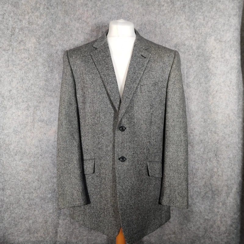 Brook Taverner Brook Taverner Moon Tweed Jacket Size 44R Grey Herringbone Country Hacking - 1
