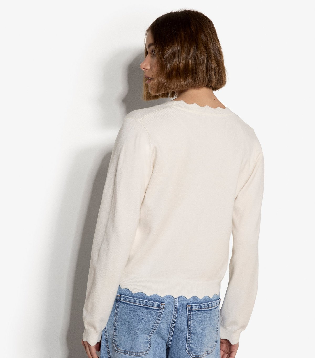 Apricot Women's Cream Scalloped Edge Cardigan Apricot New Look - 3