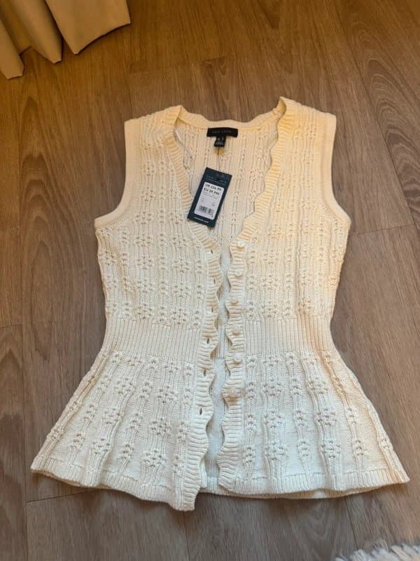 New Look New look cream knitted waistcoat vest top size 6 brand new