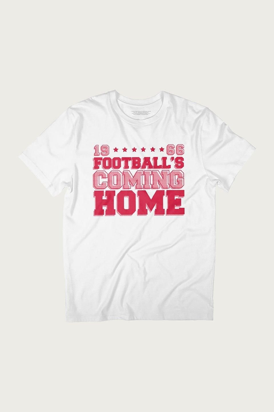 Footballs Coming Home Football's Coming Home Men's Halftone Dots England Euro T-Shirt in White - 2