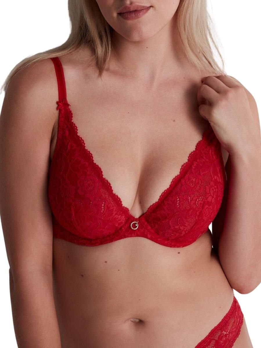 Aubade Aubade Women's Rosessence Care Triangle Plunge Bra in Red - 4