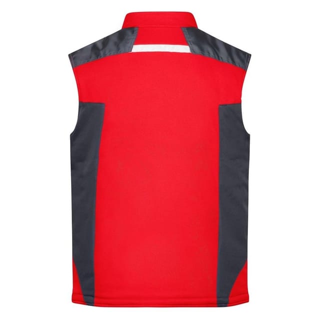 James and Nicholson James and Nicholson Men's Softshell Durable Gilet in Red - 2