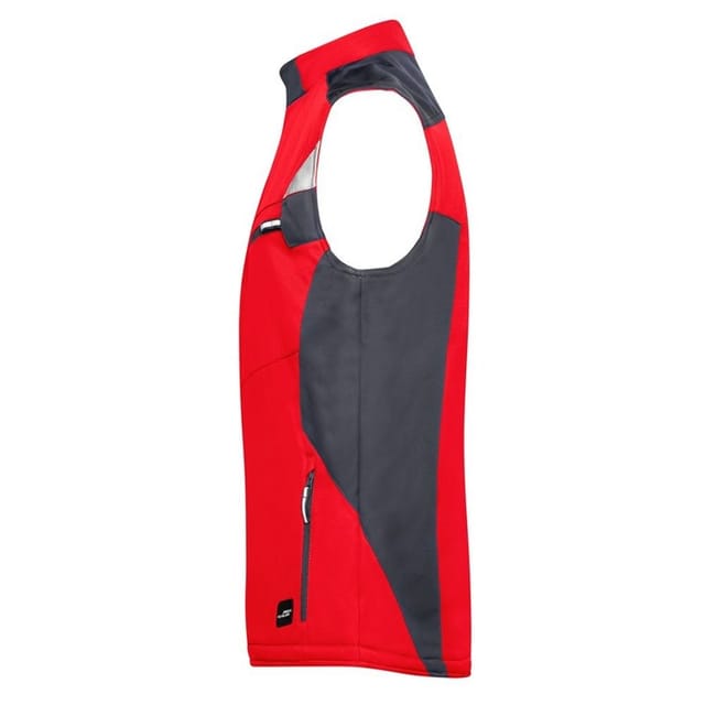 James and Nicholson James and Nicholson Men's Softshell Durable Gilet in Red - 3