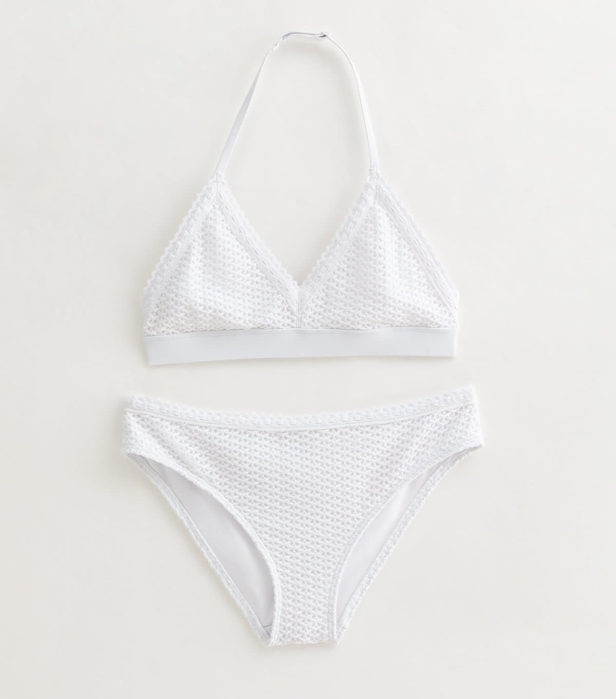 New Look Girls' White Crochet Bikini Set New Look