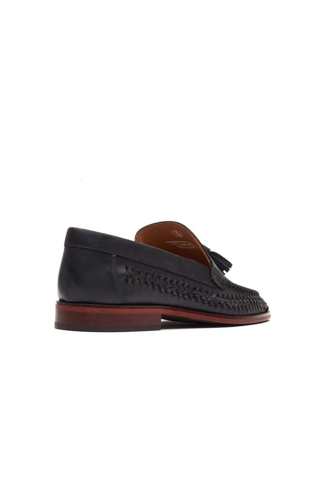 Base London Base London Men's Bracken Leather Weave Loafer in Navy - 2