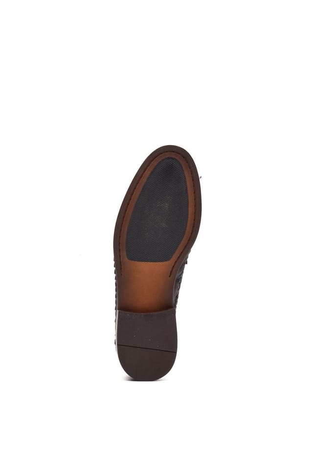 Base London Base London Men's Bracken Leather Weave Loafer in Navy - 3