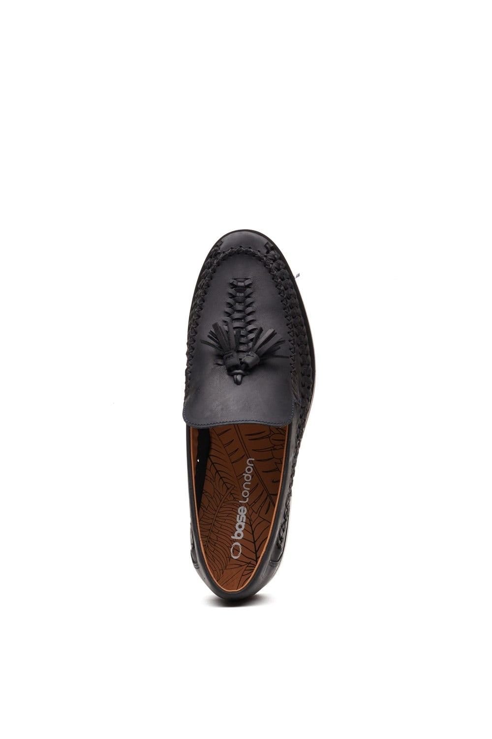 Base London Base London Men's Bracken Leather Weave Loafer in Navy - 4