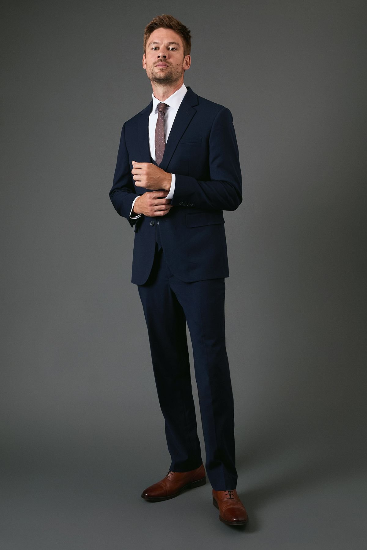 Burton Burton Men's Navy Tailored Fit Essential Suit Jacket - 2