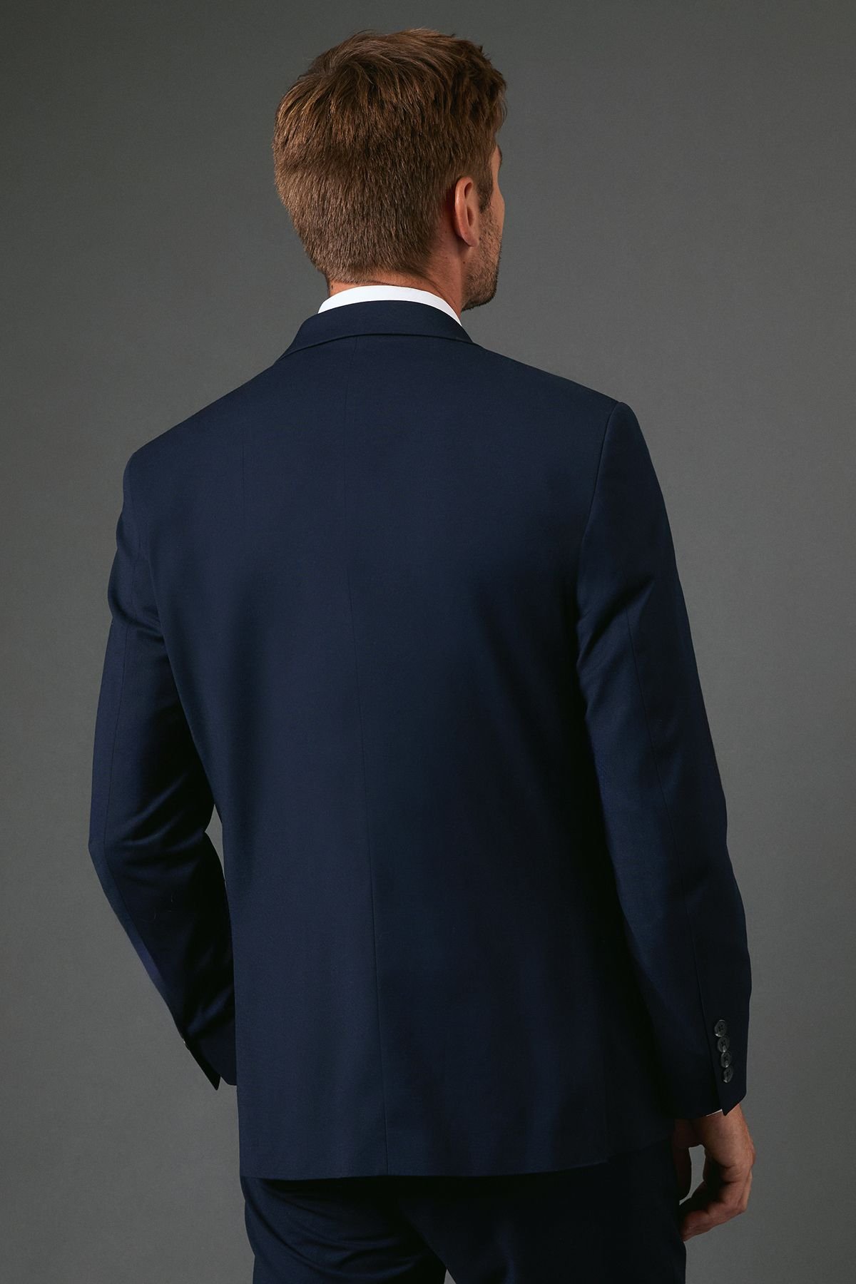 Burton Burton Men's Navy Tailored Fit Essential Suit Jacket - 3