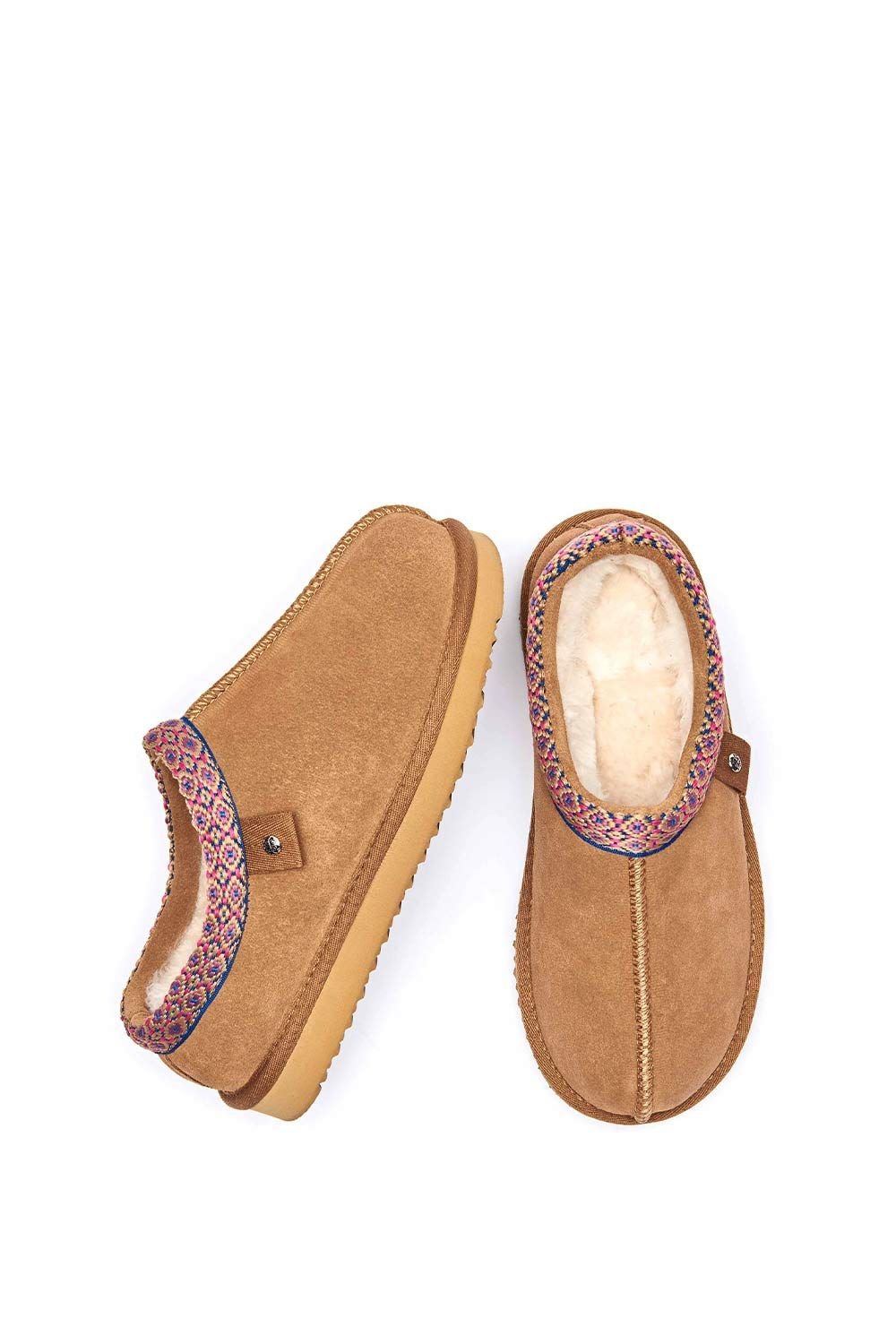 Moshulu Moshulu Women's 'Kimoto 2' Scandi Style Sheepskin Slippers in Tan - 2