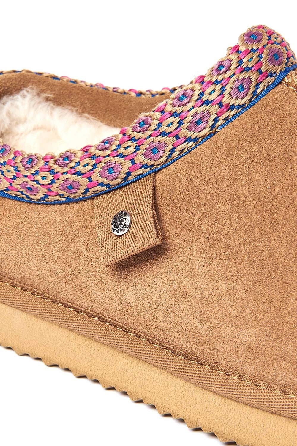 Moshulu Moshulu Women's 'Kimoto 2' Scandi Style Sheepskin Slippers in Tan - 3