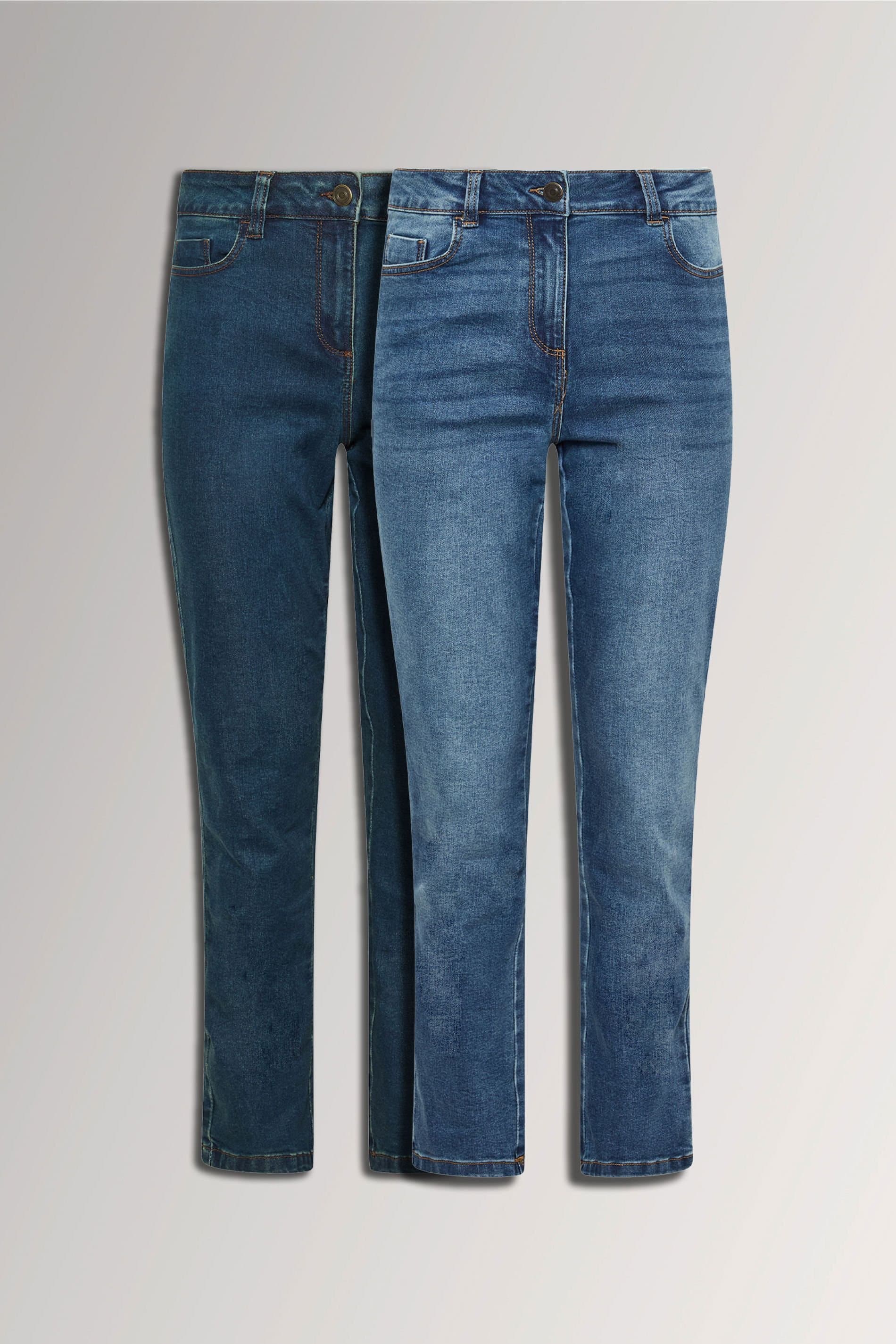 M&Co M&Co Women's 2 Pack Straight Leg Jeans in Blue