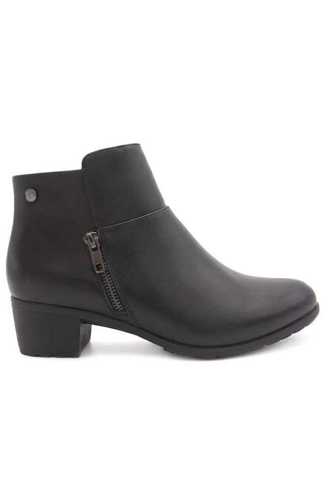 Pavers Pavers Women's Wide Fit Zip Fasten Block Heel Ankle Boots in Black - 2