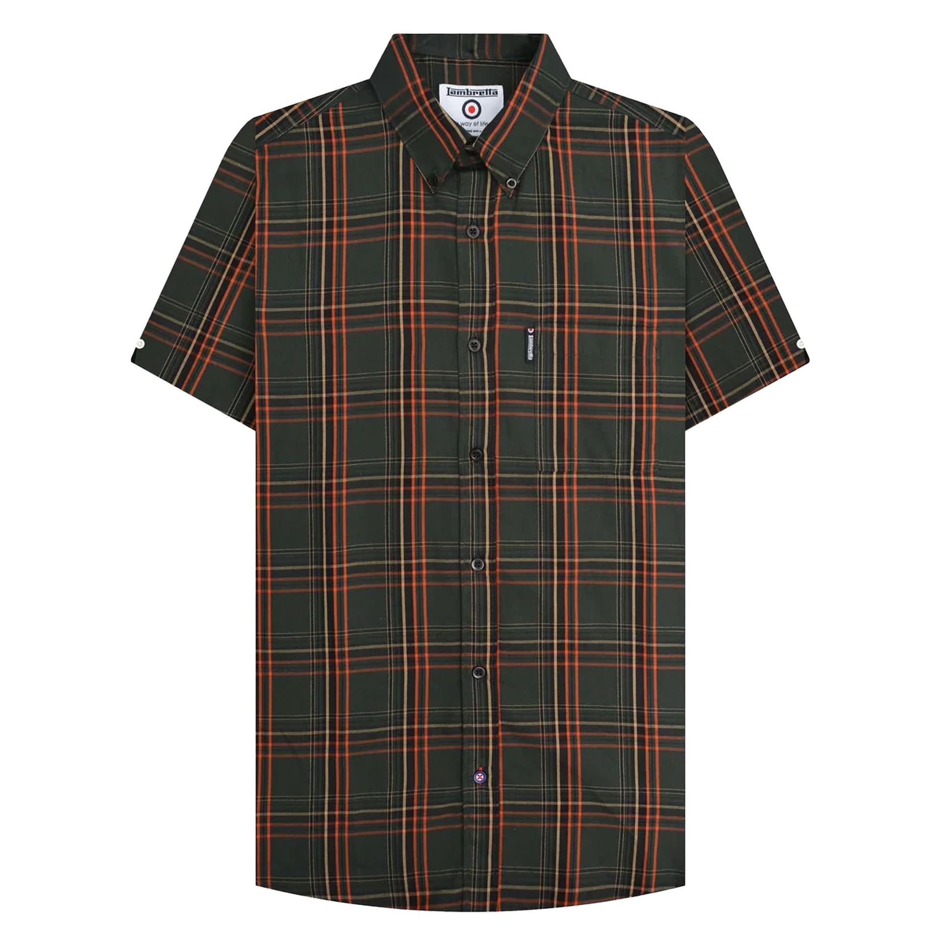 Lambretta Lambretta Men's SS25 Checked Shirt in Khaki