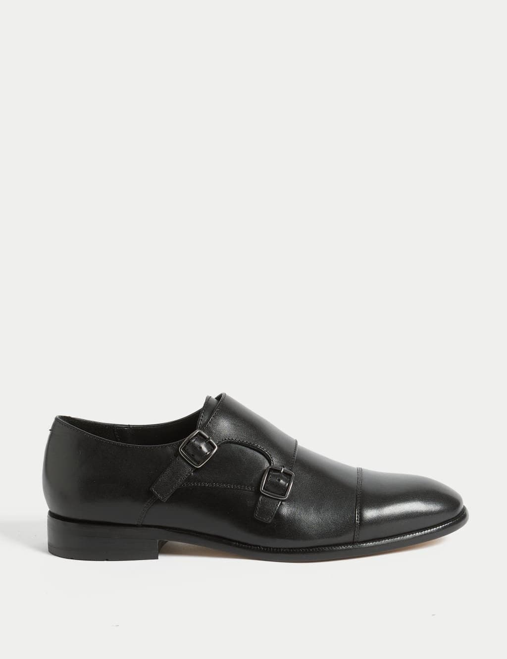 Marks & Spencer M&S Black Leather Monk Strap Shoes
