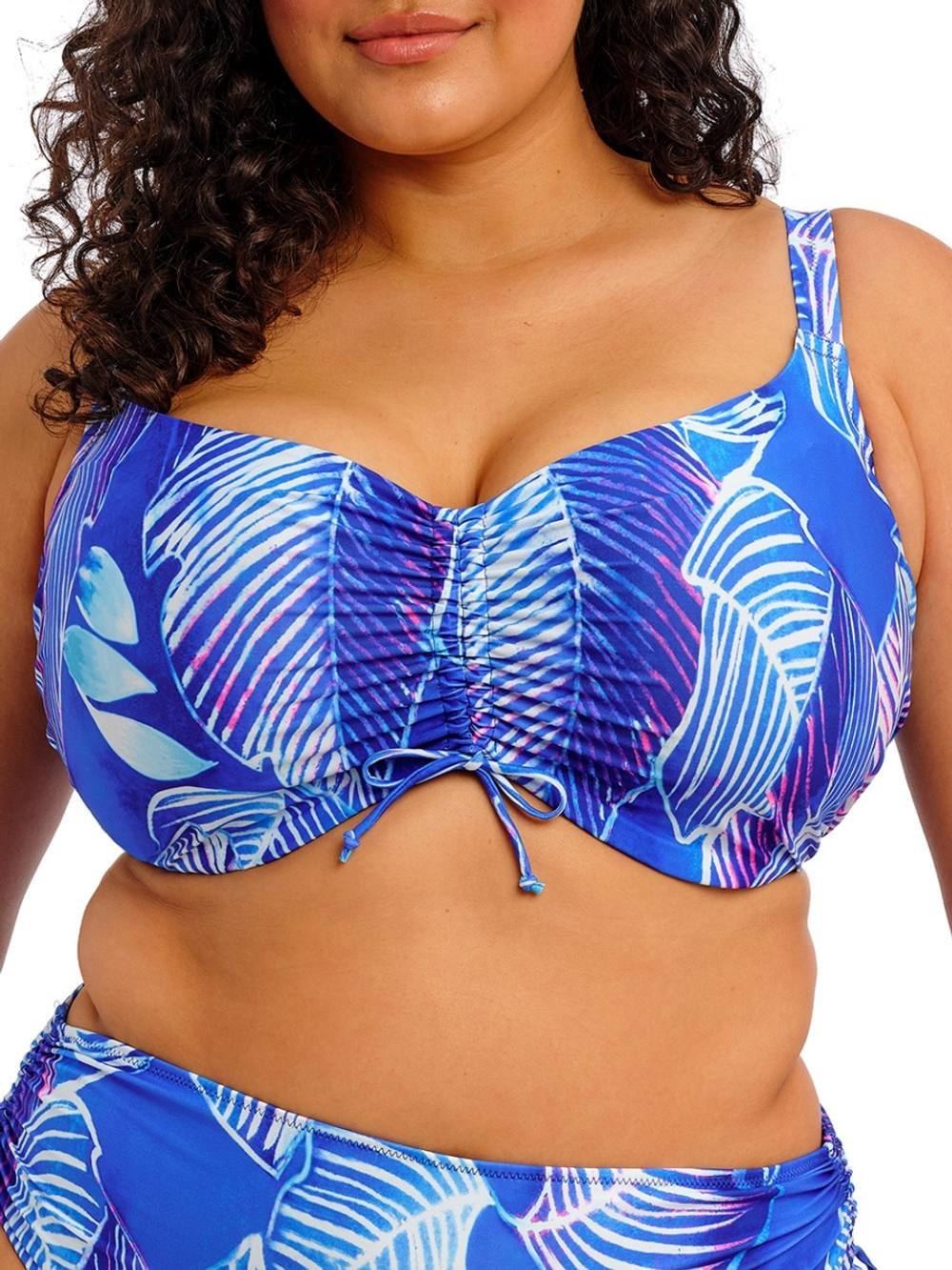 Elomi Elomi Women's Maluku Island Crop Bikini Top in Blue - 2