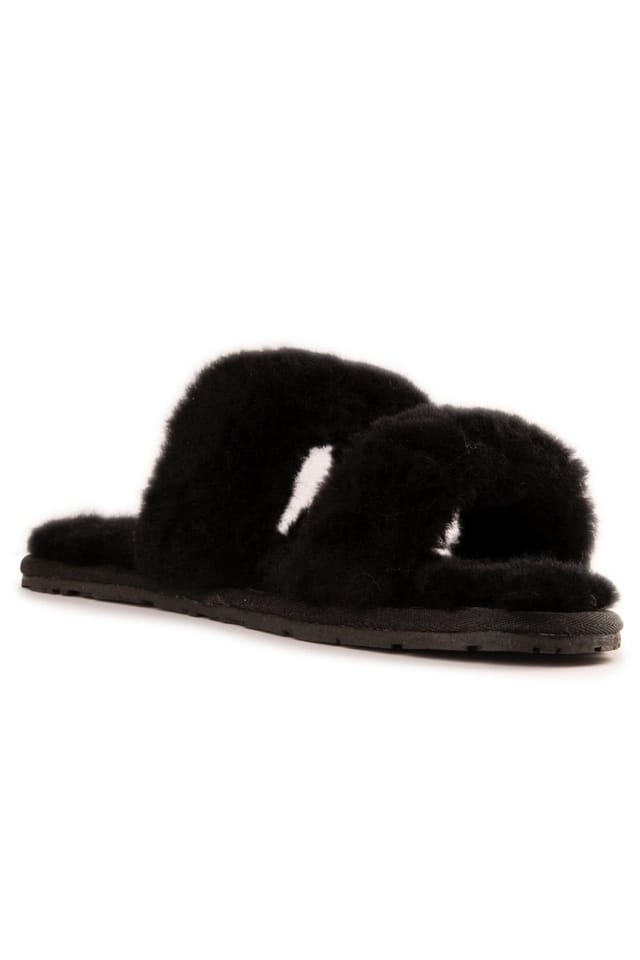 Aus Wooli Australia Aus Wooli Australia Women's Sheepskin Wool Ballart Sandals in Black - 2