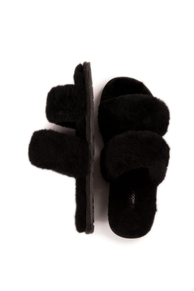 Aus Wooli Australia Aus Wooli Australia Women's Sheepskin Wool Ballart Sandals in Black - 3