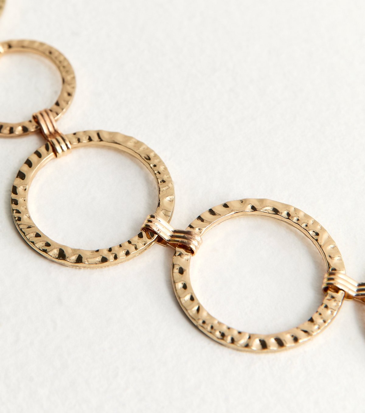 New Look Gold Hammered Circle Chain Belt New Look - 3