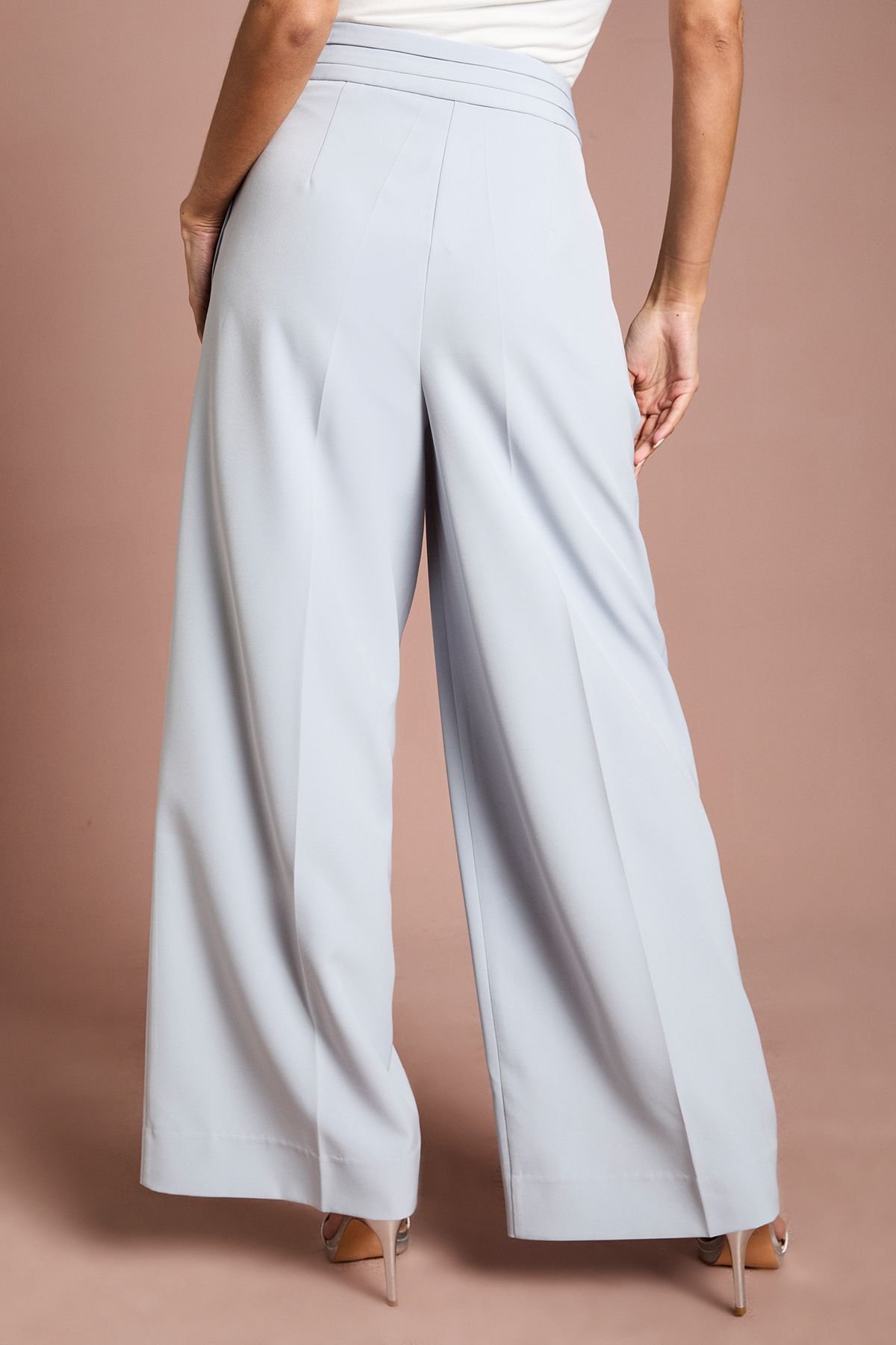 Coast Coast Women's Lisa Tan Straight Leg Crepe Trouser in Blue - 3