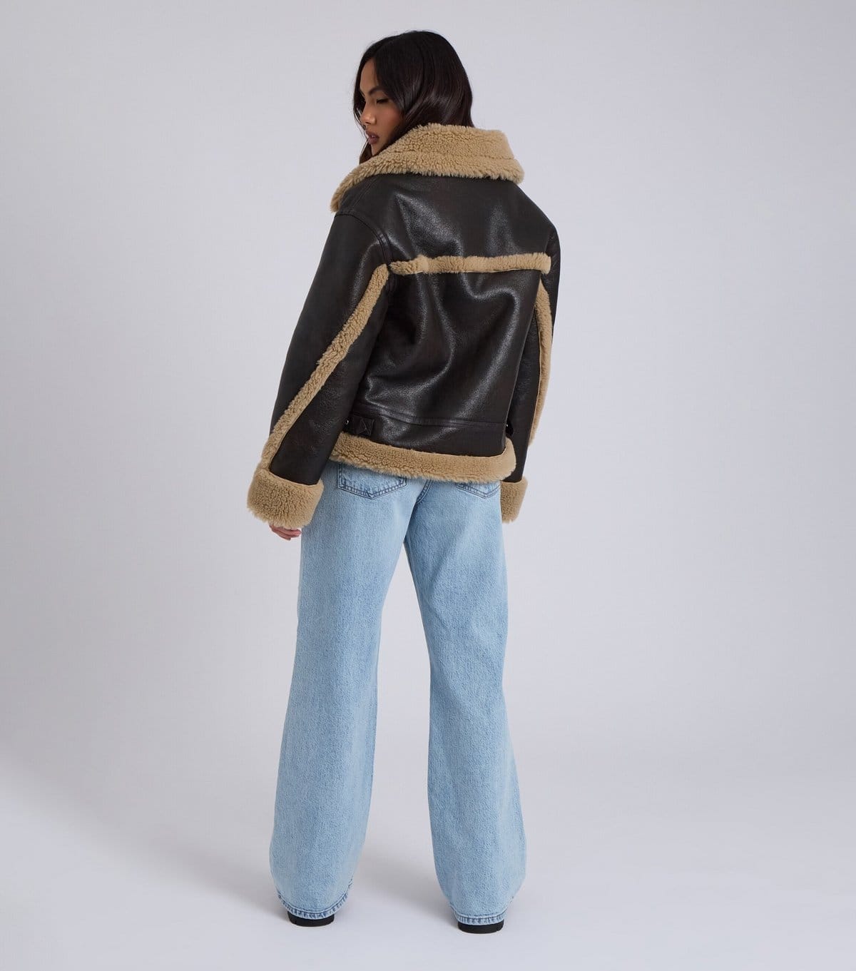 Urban Bliss Women's Brown Faux Fur Trimmed Faux Leather Jacket Urban Bliss New Look - 4