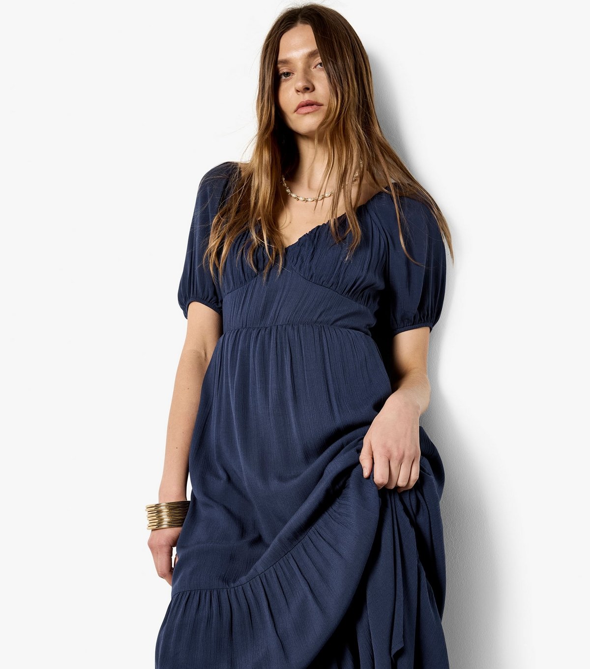 Apricot Women's Navy Milkmaid Maxi Dress Apricot New Look - 2