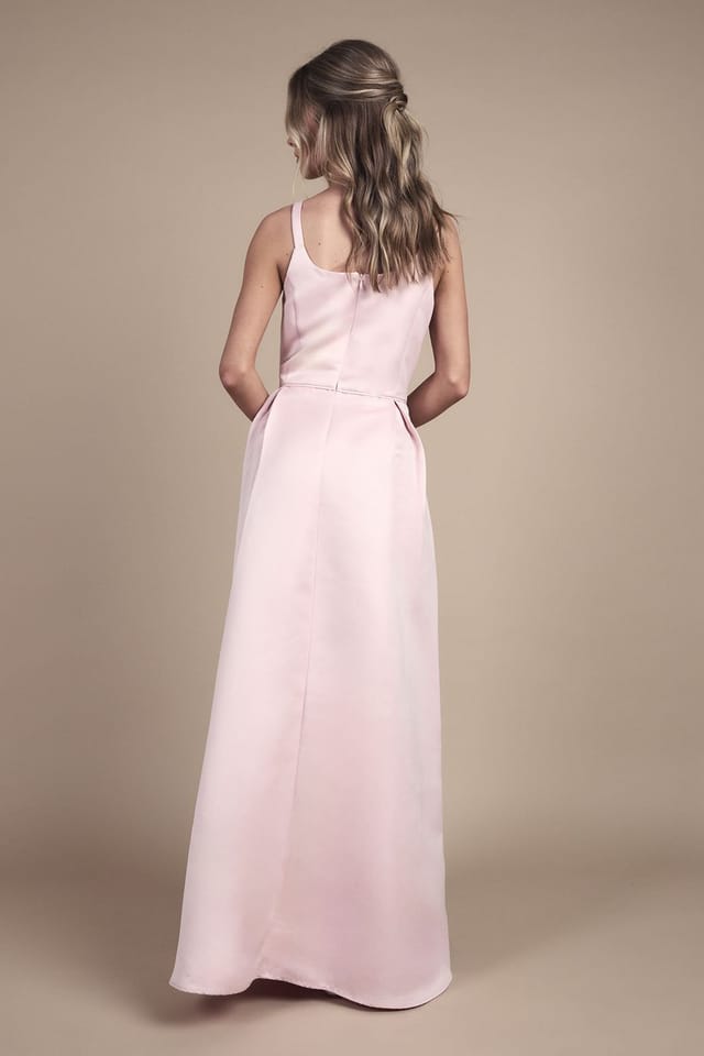 Coast Coast Women's Teen Structured Satin Full Skirted Bridesmaid Dress in Blush - 3