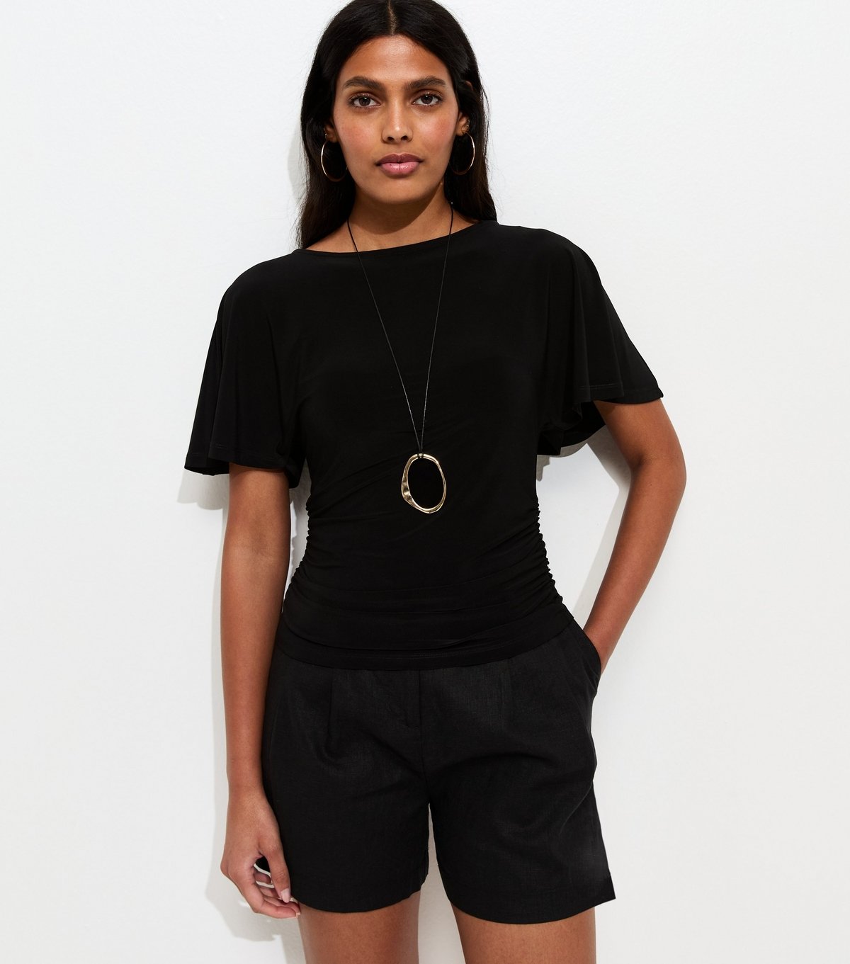 New Look Women's Black Batwing Sleeve Corset Top New Look - 2