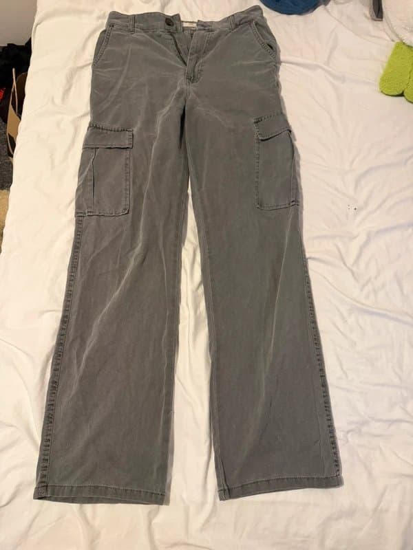 ASOS Asos STR straight leg cargo pants in Grey