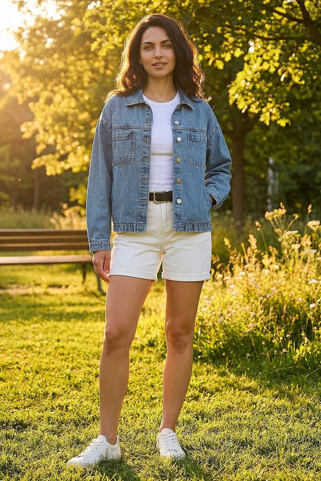 Dusk Dusk Women's Denim Jacket in Blue - 2