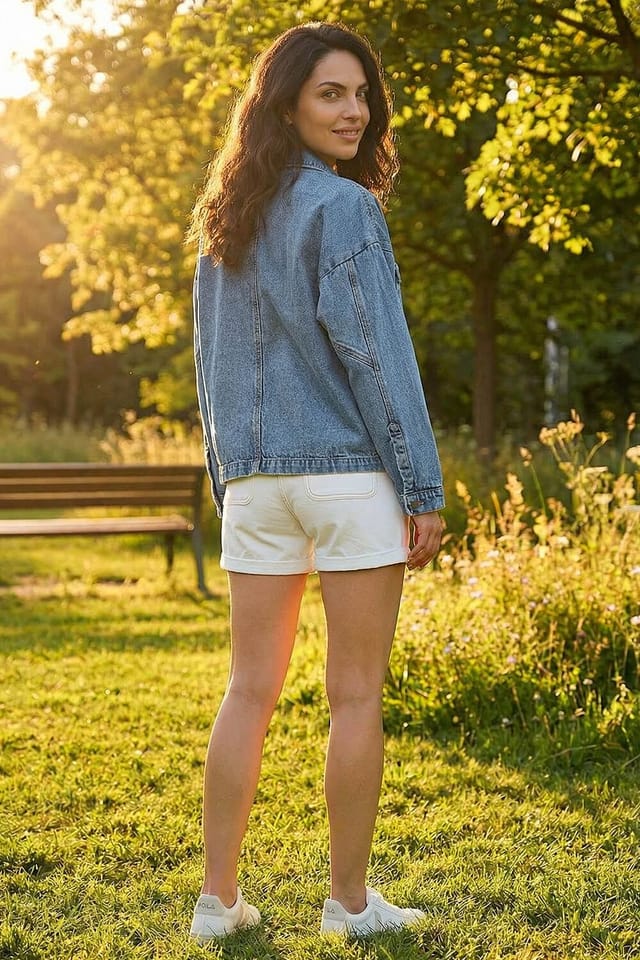 Dusk Dusk Women's Denim Jacket in Blue - 3